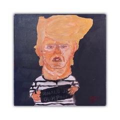 "Niente parrucche in prigione" di Brad Fisher, pittura a tecnica mista su tela