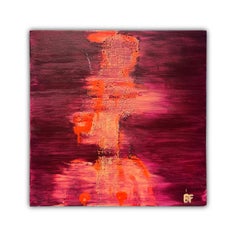 "Piccolo rosso #1" di Brad Fisher, pittura astratta a tecnica mista su tela