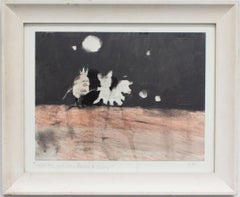 "Steve the potato, Poncho & Franny" Mixed Media on Paper Framed by Brad Fisher