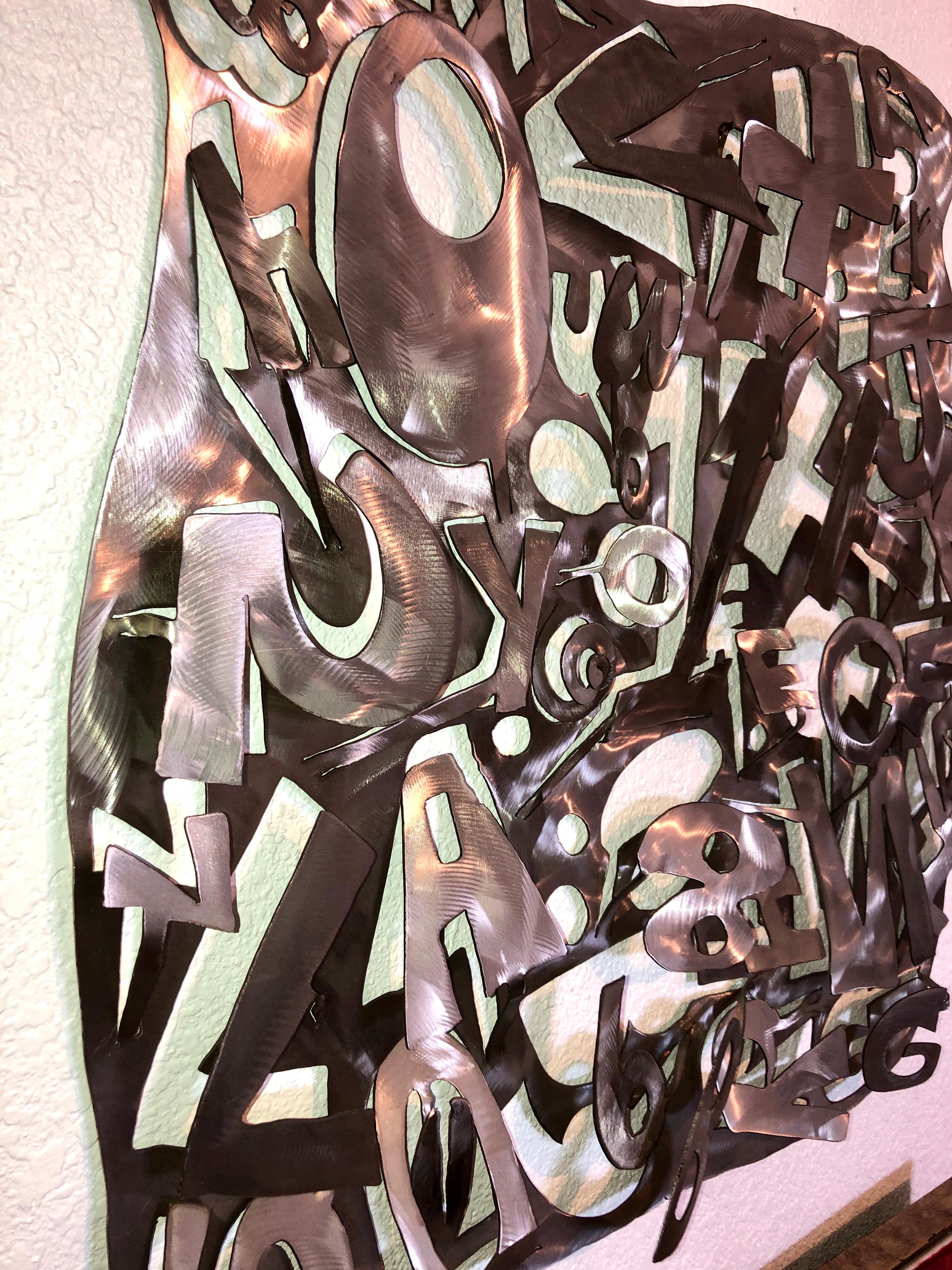 Sculpture murale abstraite 3D Brad Howe LA Artist Laser Cut Steel Pop Art en vente 9