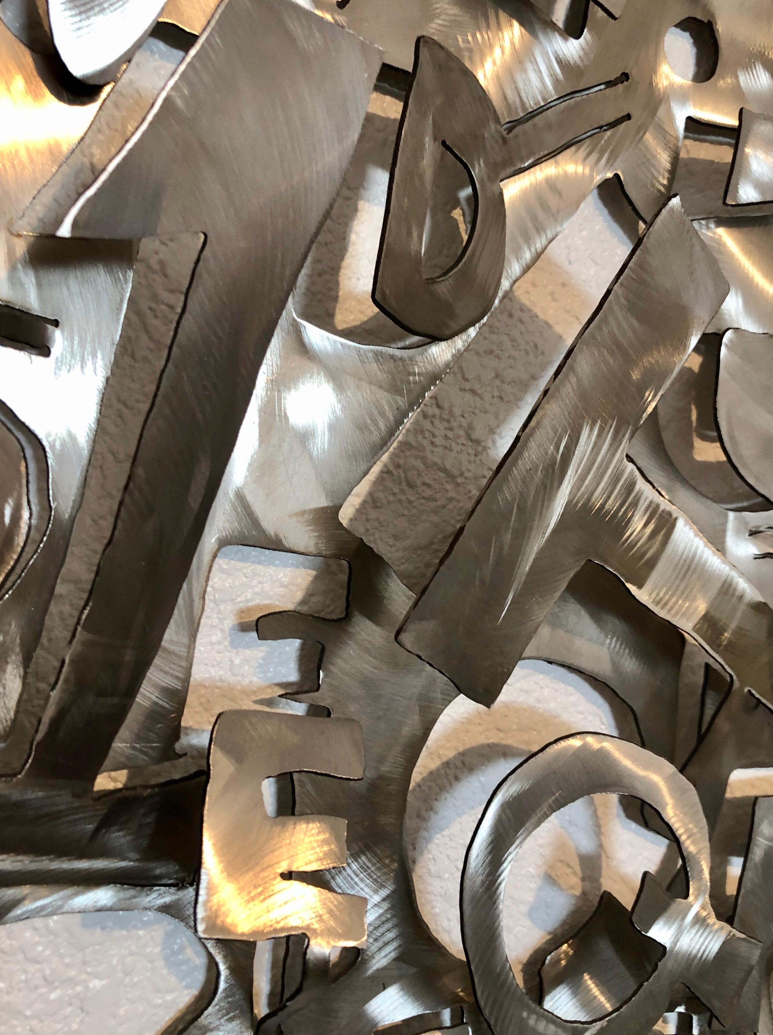 Abstract 3D Wall Hanging Sculpture Brad Howe LA Artist Laser Cut Steel Pop Art For Sale 6