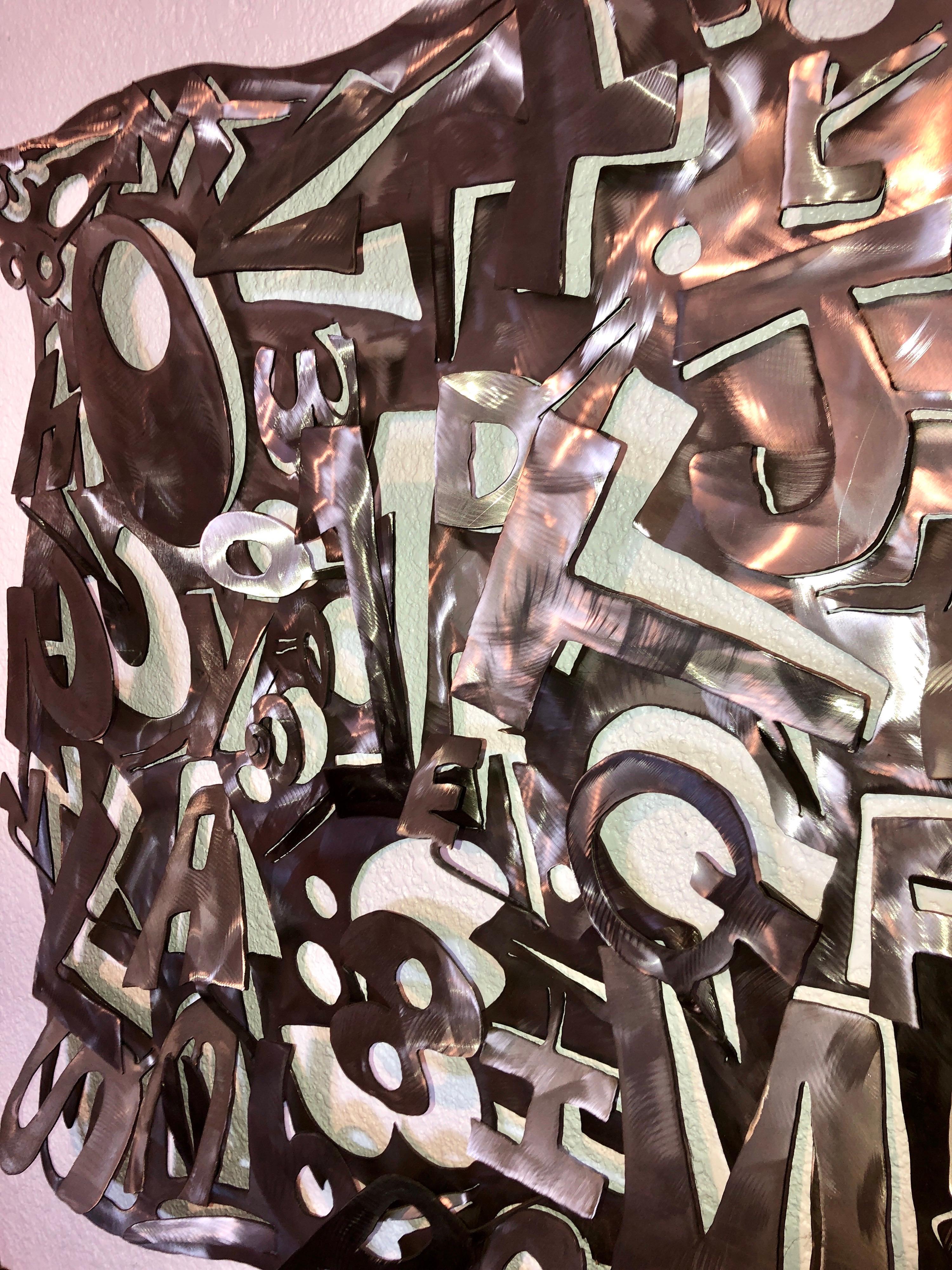 Sculpture murale abstraite 3D Brad Howe LA Artist Laser Cut Steel Pop Art en vente 8