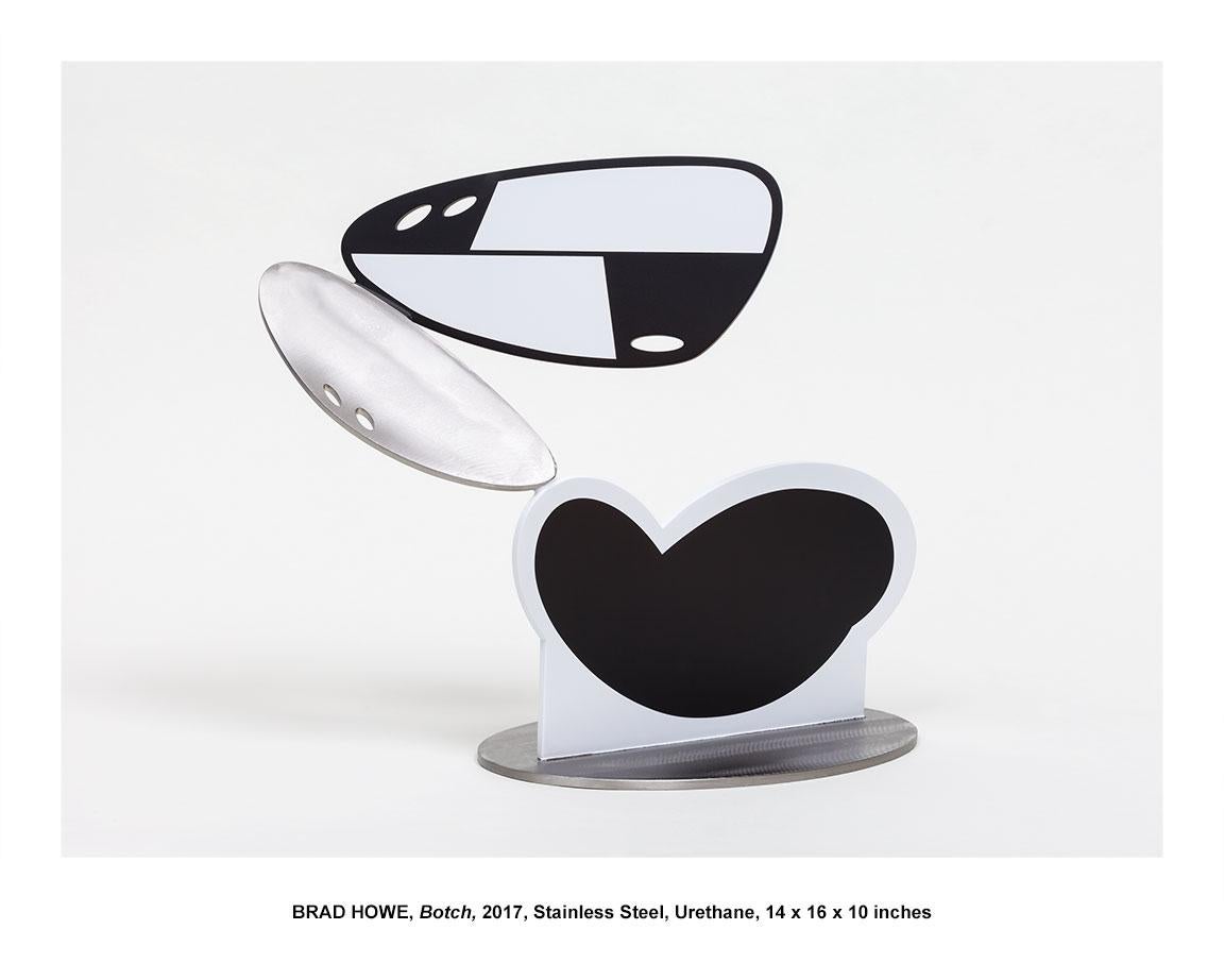 Painted Stainless Steel Pop Black and White Sculpture Botch 
