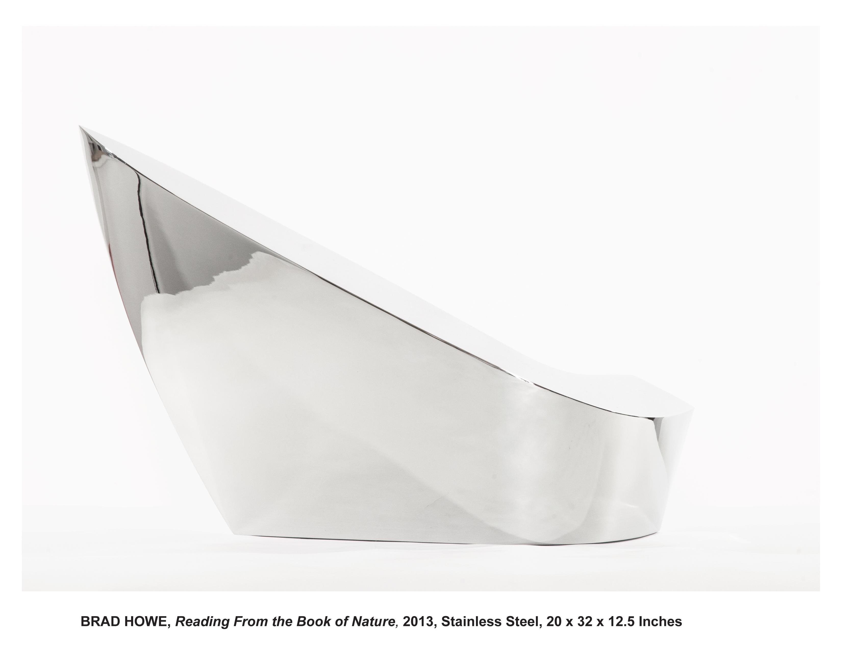 Abstract High Polished Stainless Steel Contemporary Sculpture Reading From The..