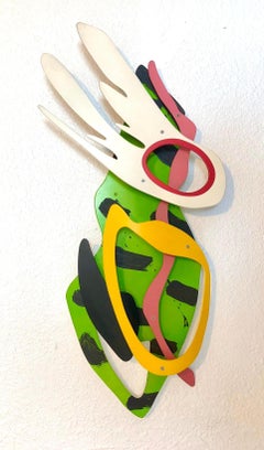 Scultura astratta da parete Brad Howe, artista di Los Angeles, colorata e pop art.