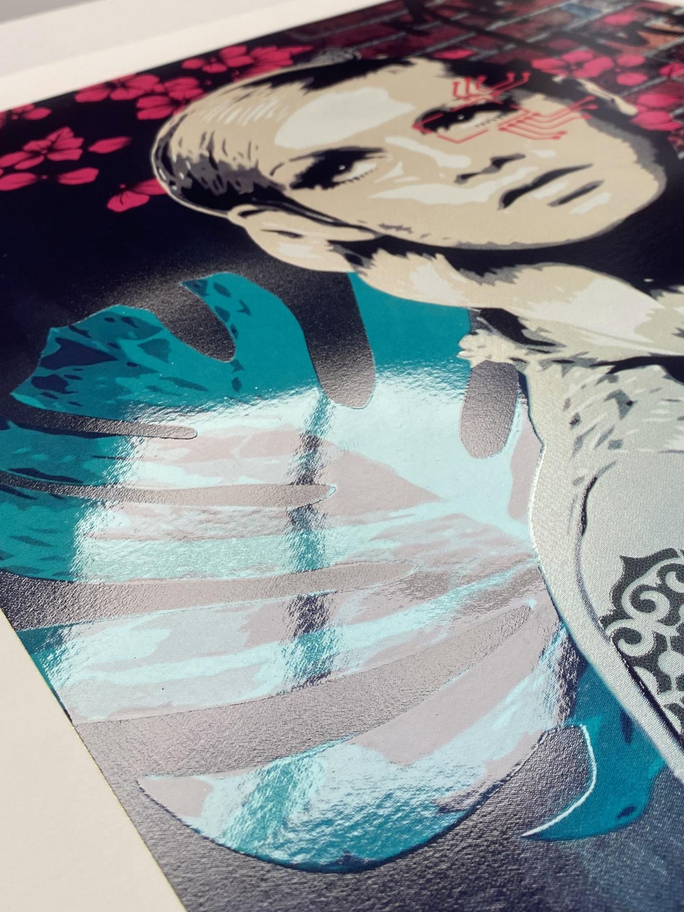 Ltd edition 7-layer screen-print on white Fabriano paper (300gsm).
Includes 2x UV gloss embellishment layers.
CMYK and spot color screen-printing processes.
22 x 30 inches
Edition of 25 - numbered, titled, and signed by the artist in pencil.
