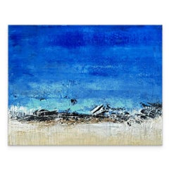 Corriente del Golfo (Paisaje abstracto con textura sobre lienzo tensado)