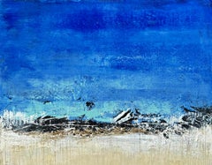 Corriente del Golfo (Paisaje abstracto con textura sobre lienzo tensado)