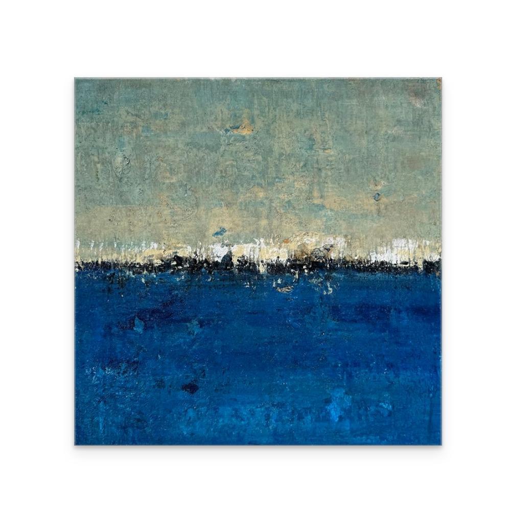 Present Moment (Textured Abstract Square Painting on Stretched Canvas) - Blue Abstract Painting by Brad Robertson