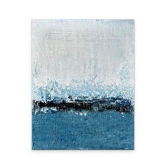 Streaming (Cuadro abstracto azul frío texturizado sobre lienzo tensado)