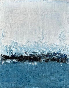 Brad Robertson - Streaming (Textured Cool Blue Abstract Painting on Stretched Canvas) Streaming (Textured Cool Blue Abstract Painting on Stretched Canvas)