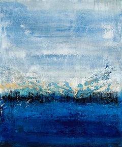The Blues (Textured Contemporary Abstract Painting on Stretched Canvas)