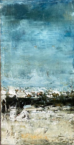 Untitled, no 10 - Textured Abstract Landscape Painting