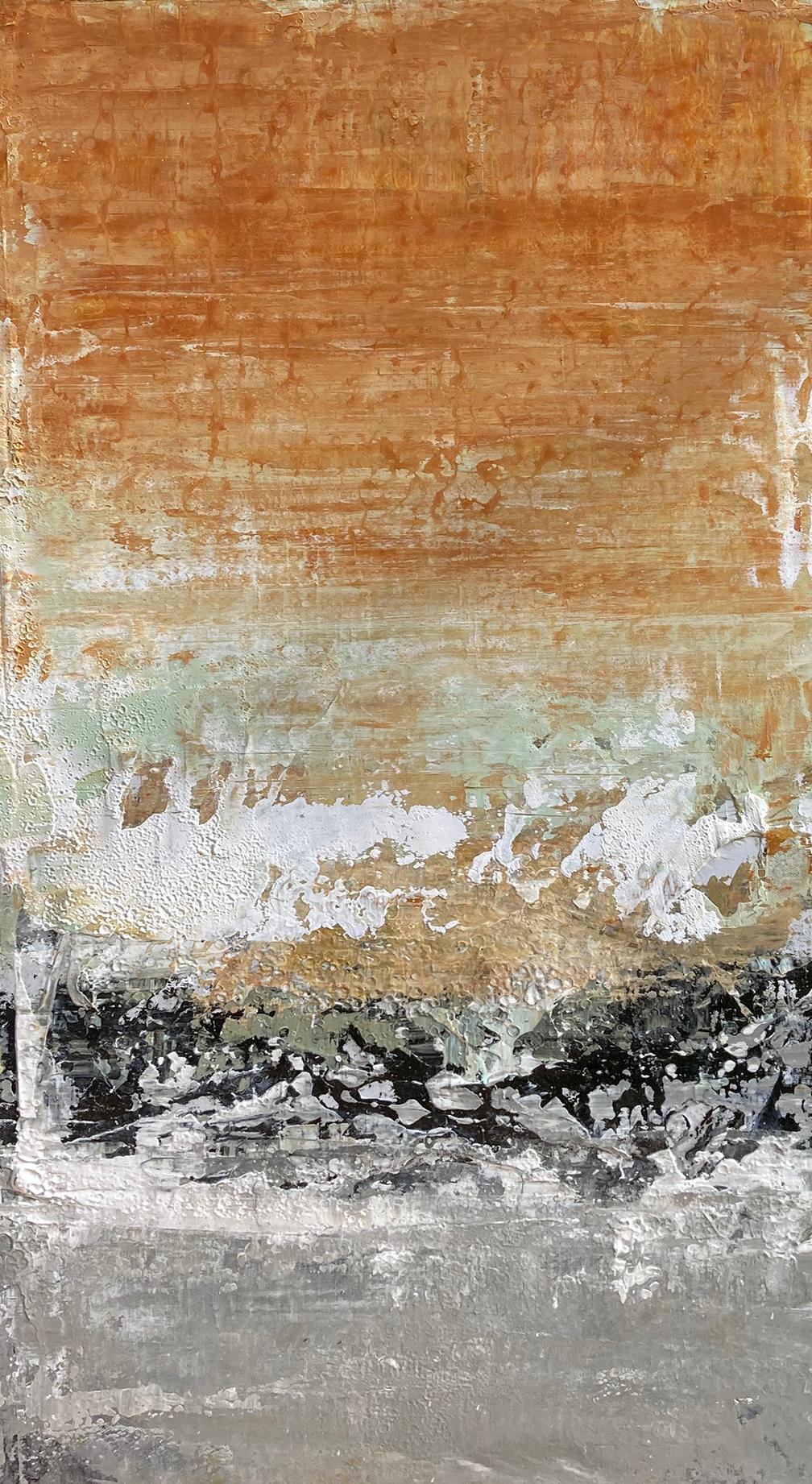 Untitled, no 11 (Textured Abstract Landscape Painting on Stretched Canvas) - Mixed Media Art by Brad Robertson