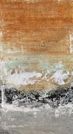 Untitled, no 11 (Textured Abstract Landscape Painting on Stretched Canvas)