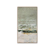 Ohne Titel, Nr. 12 (Texturierte vertikale abstrakte Landschaft auf gestreifter Leinwand)