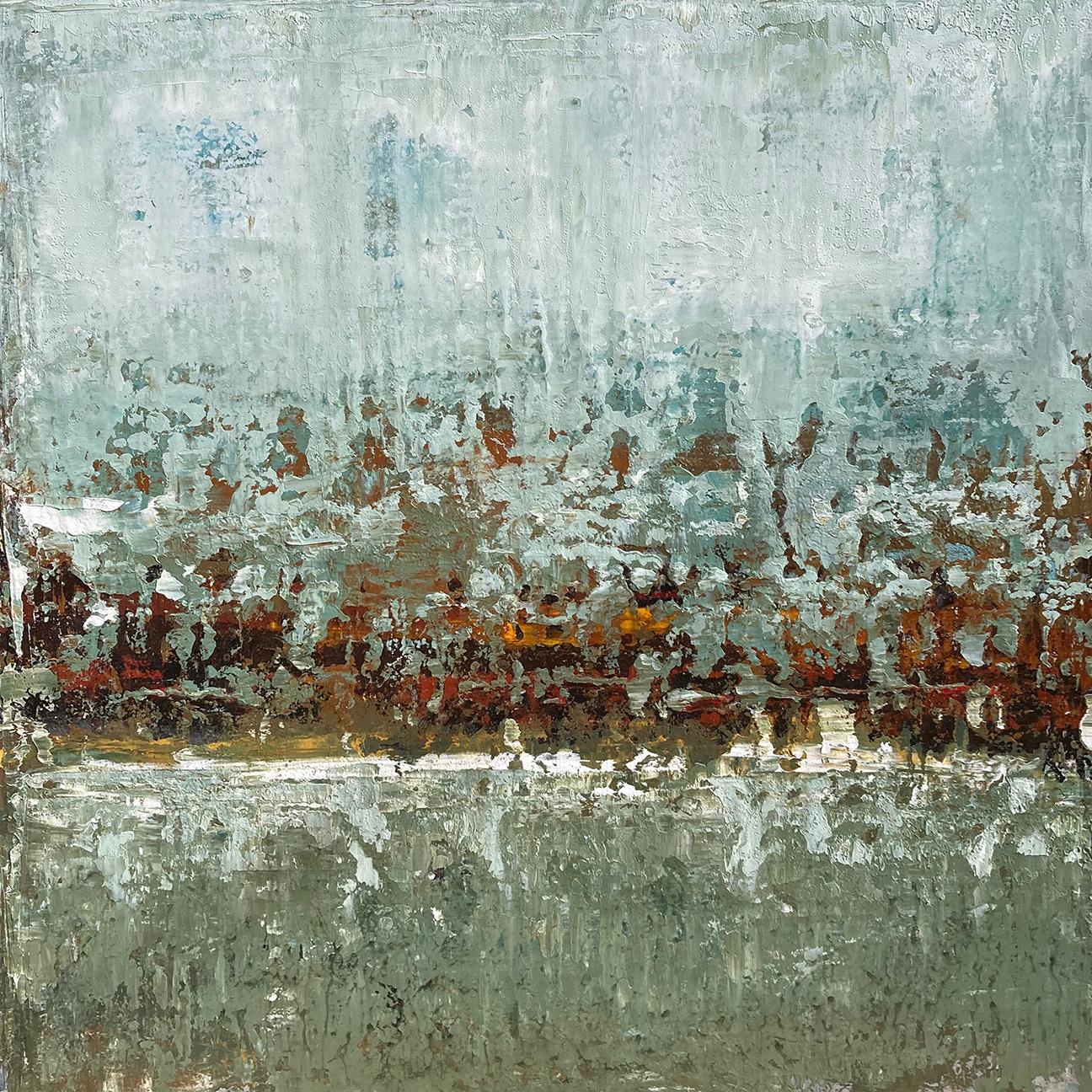 Senza titolo, n. 13 (Paesaggio astratto strutturato su tela) - Mixed Media Art di Brad Robertson