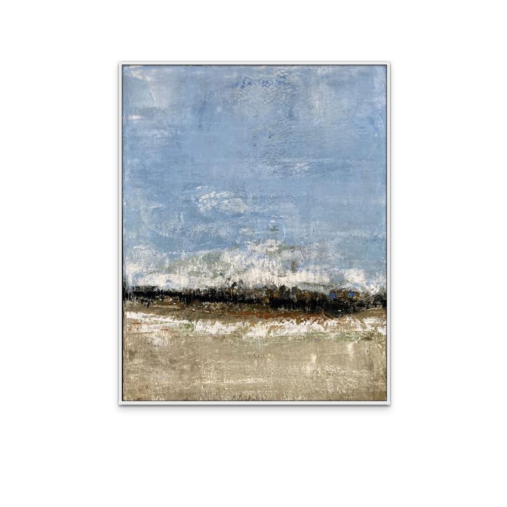 Untitled, no 6  - Large Blue Vertical Textured Abstract Landscape Painting  For Sale 1