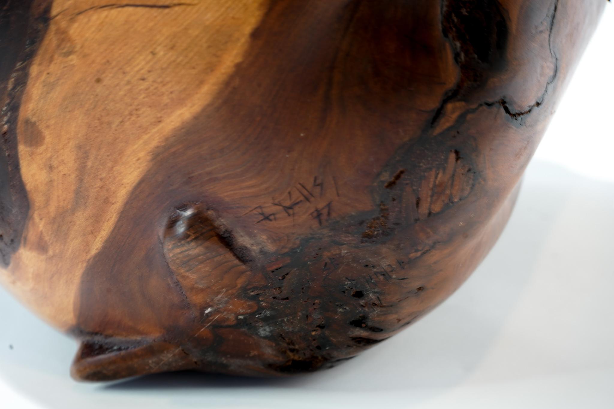 Brad Sells Organic Modern Redwood Abstract Vessel Sculpture 1997 For Sale 4