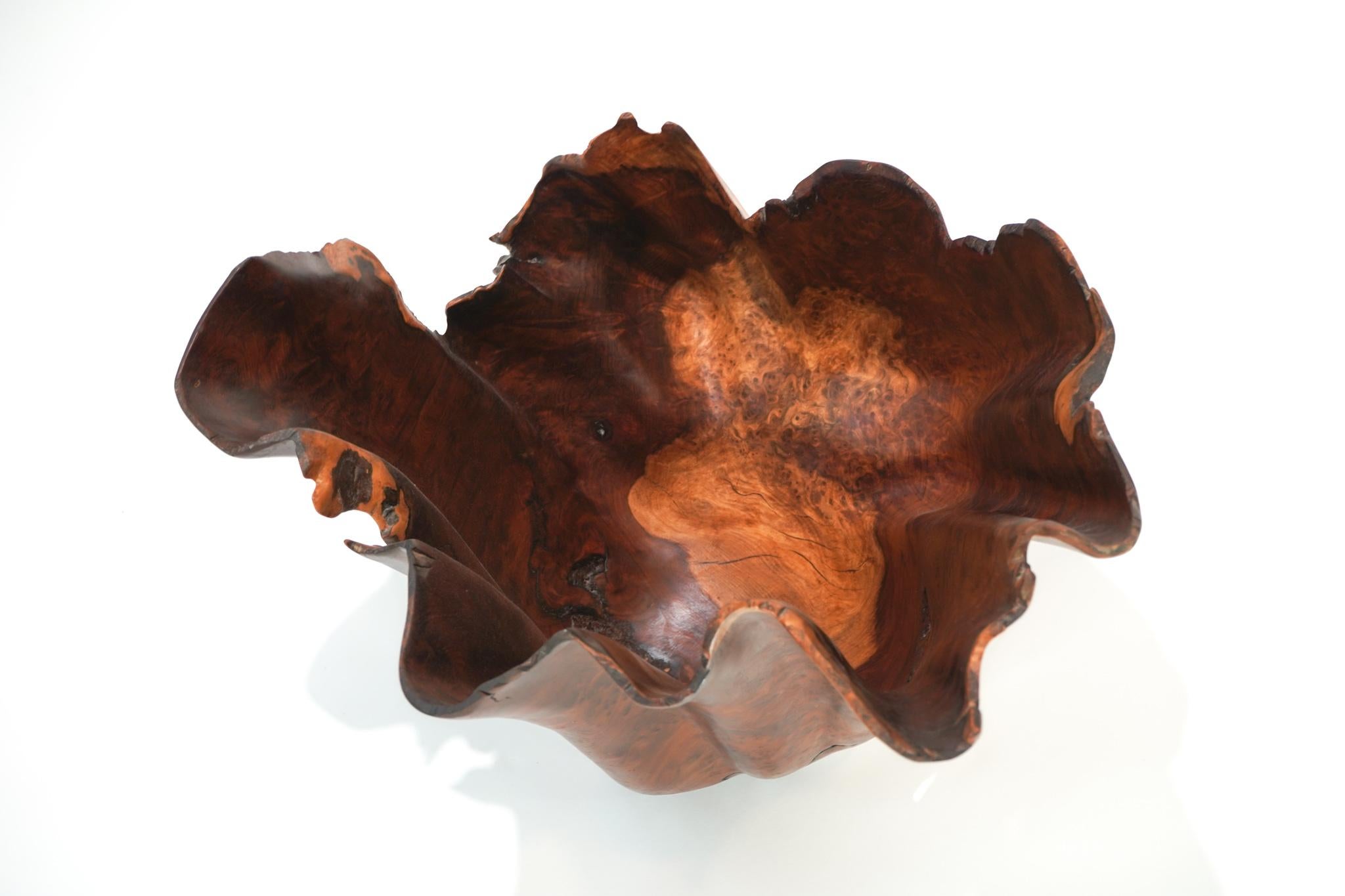 Brad Sells Organic Modern Redwood Abstract Vessel Sculpture 1997 For Sale 1