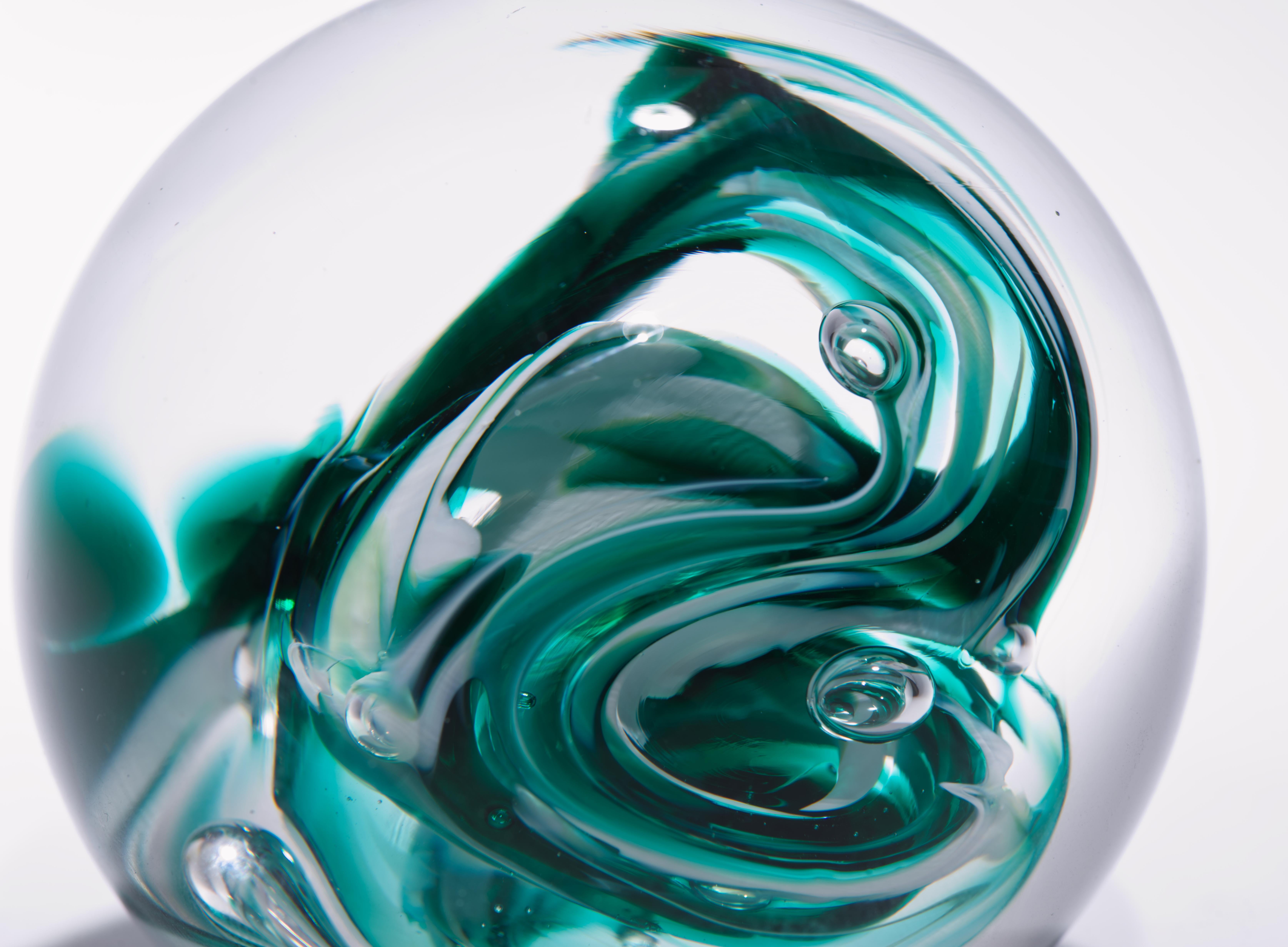 Brad Shute Abstract Paperweight, American Art Glass For Sale 1