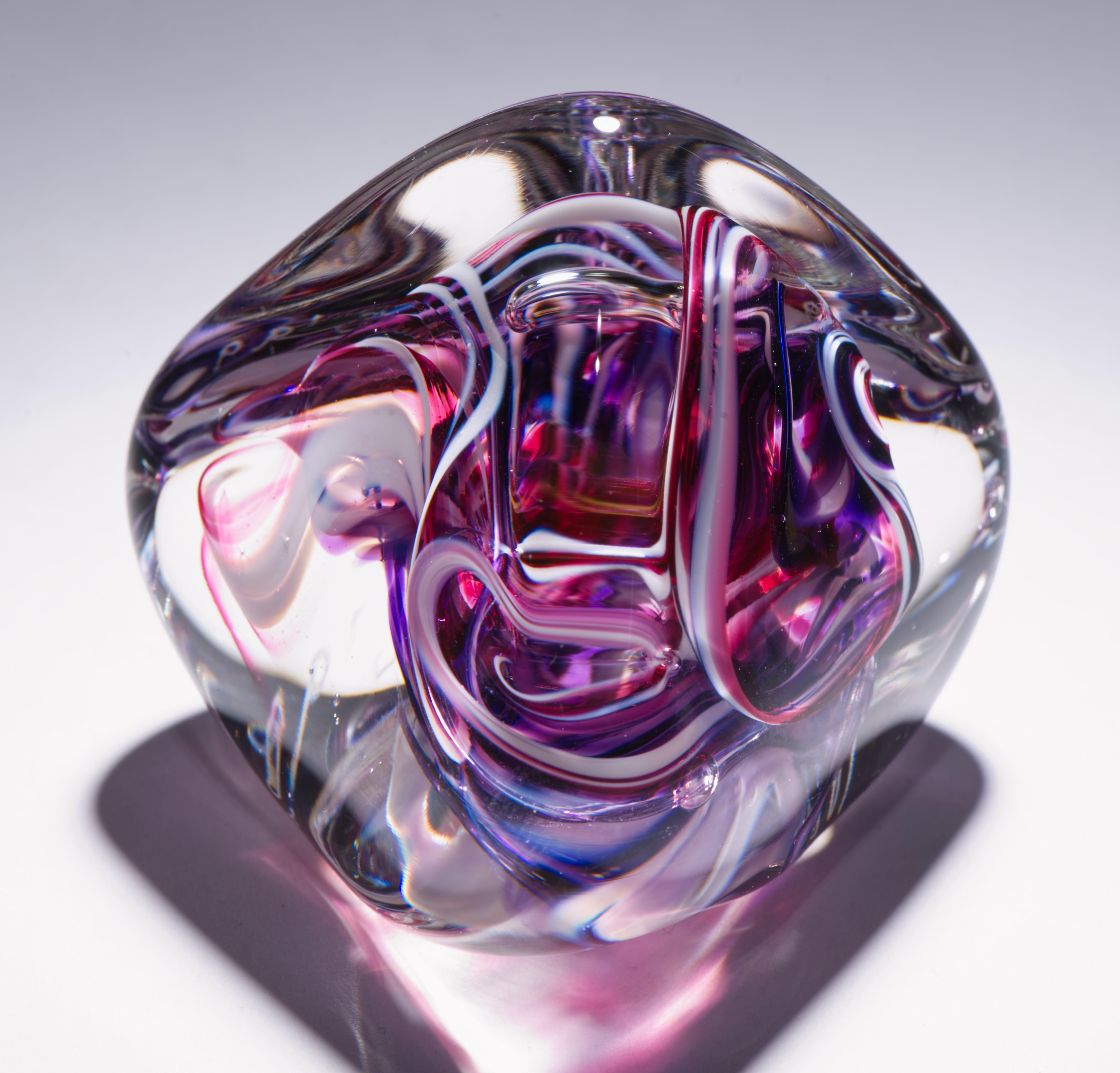 Brad Shute Abstrakte Skulptur oder Briefbeschwerer, Amerikanisches Kunstglas (amerikanisch) im Angebot