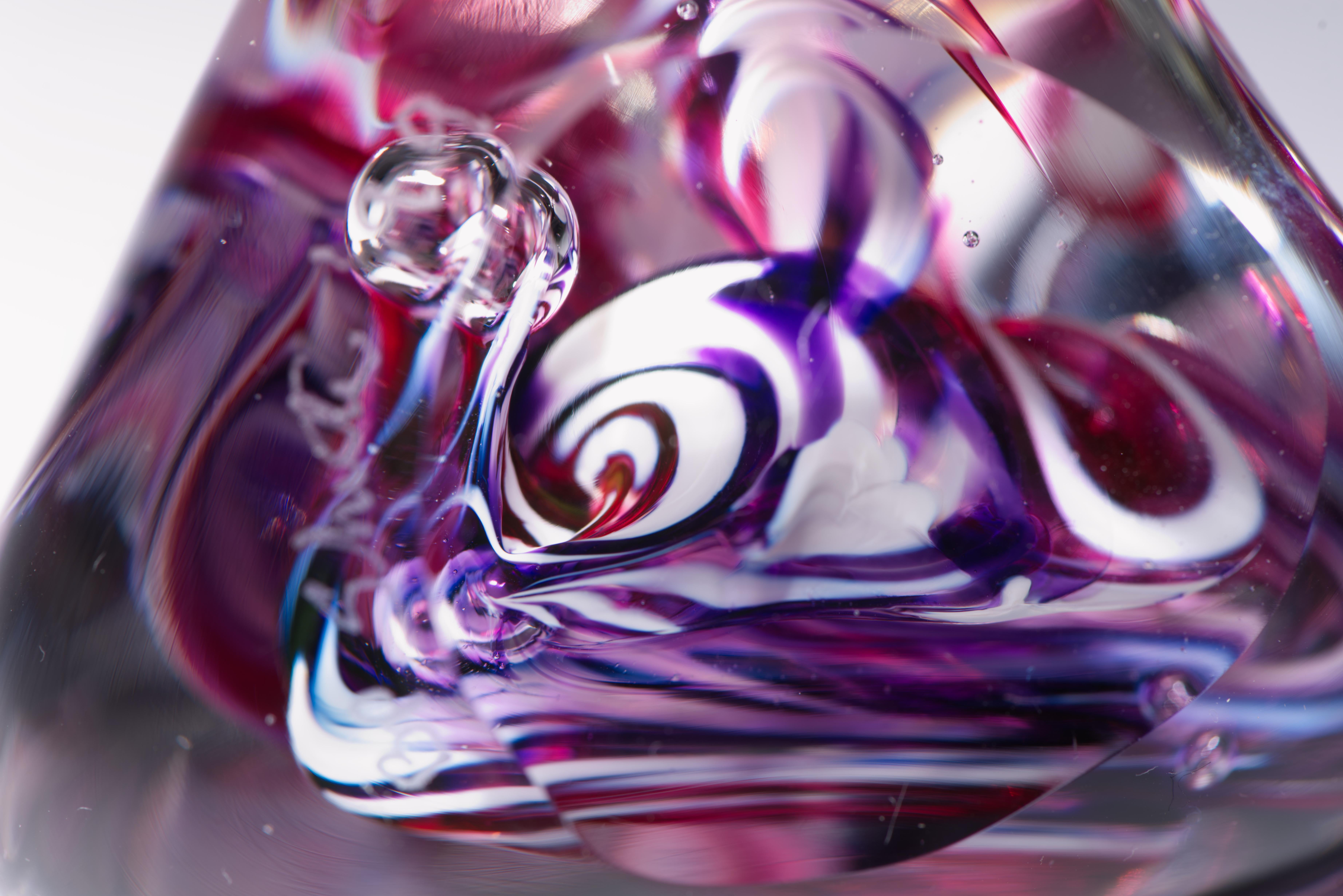 Brad Shute Abstrakte Skulptur oder Briefbeschwerer, Amerikanisches Kunstglas (Glaskunst) im Angebot