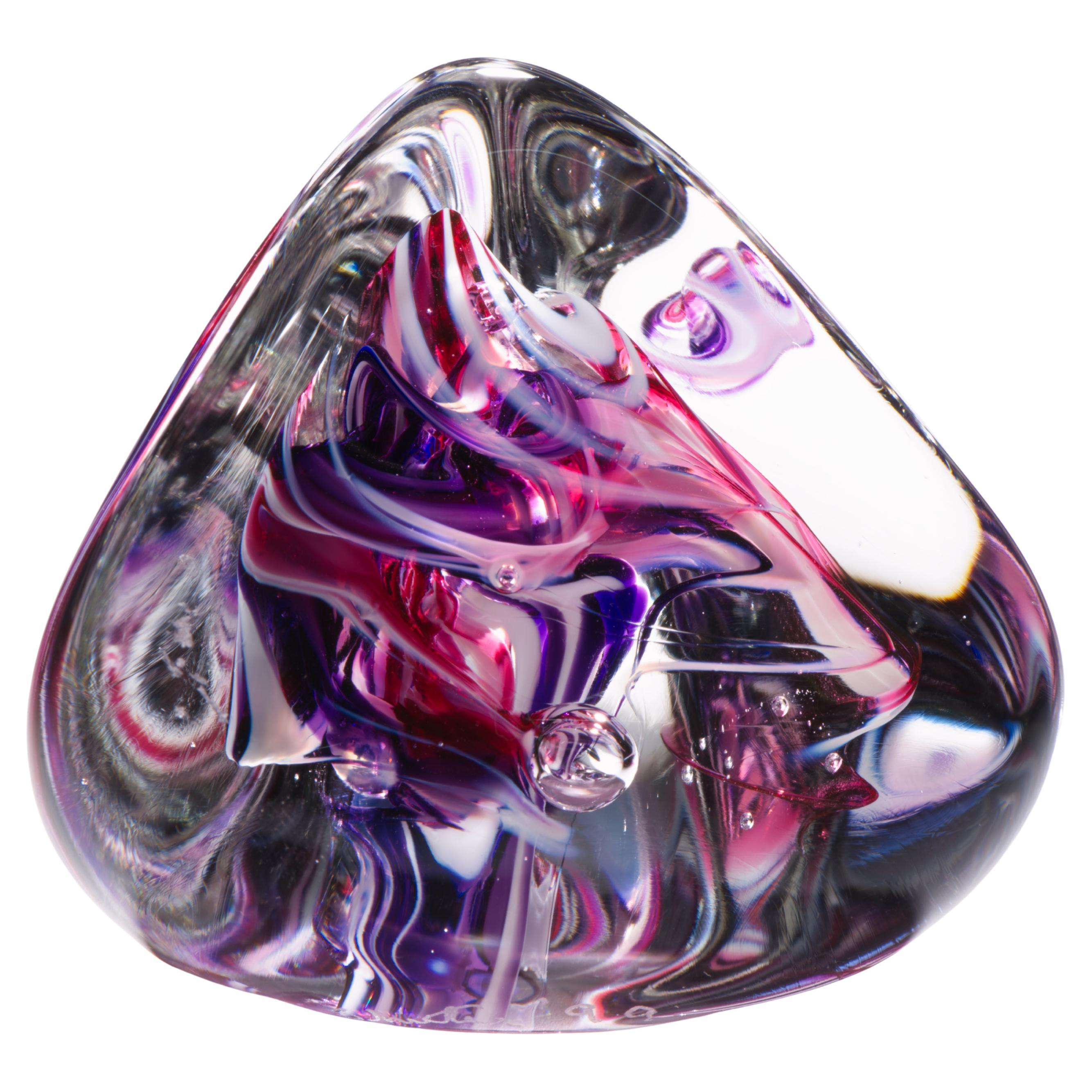 Brad Shute Abstract Sculpture or Paperweight, American Art Glass