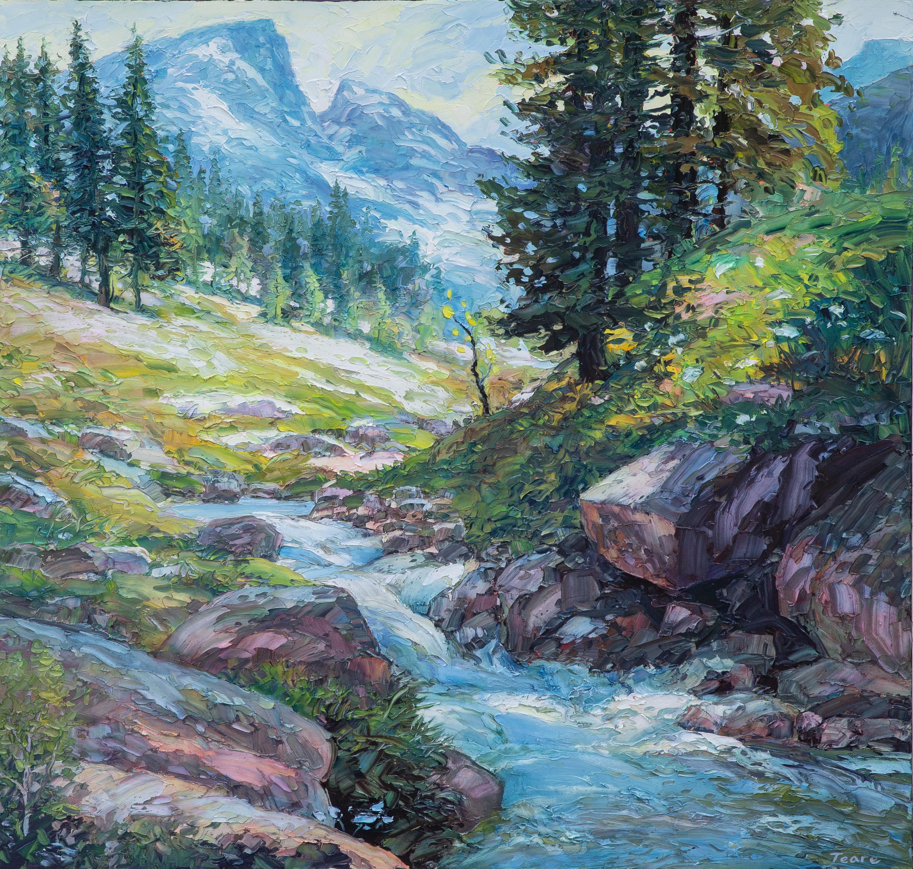 Alpenwiese (Impressionismus), Painting, von Brad Teare 