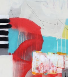 One to Another - Colourful Abstract Art: Mixed Media on Canvas