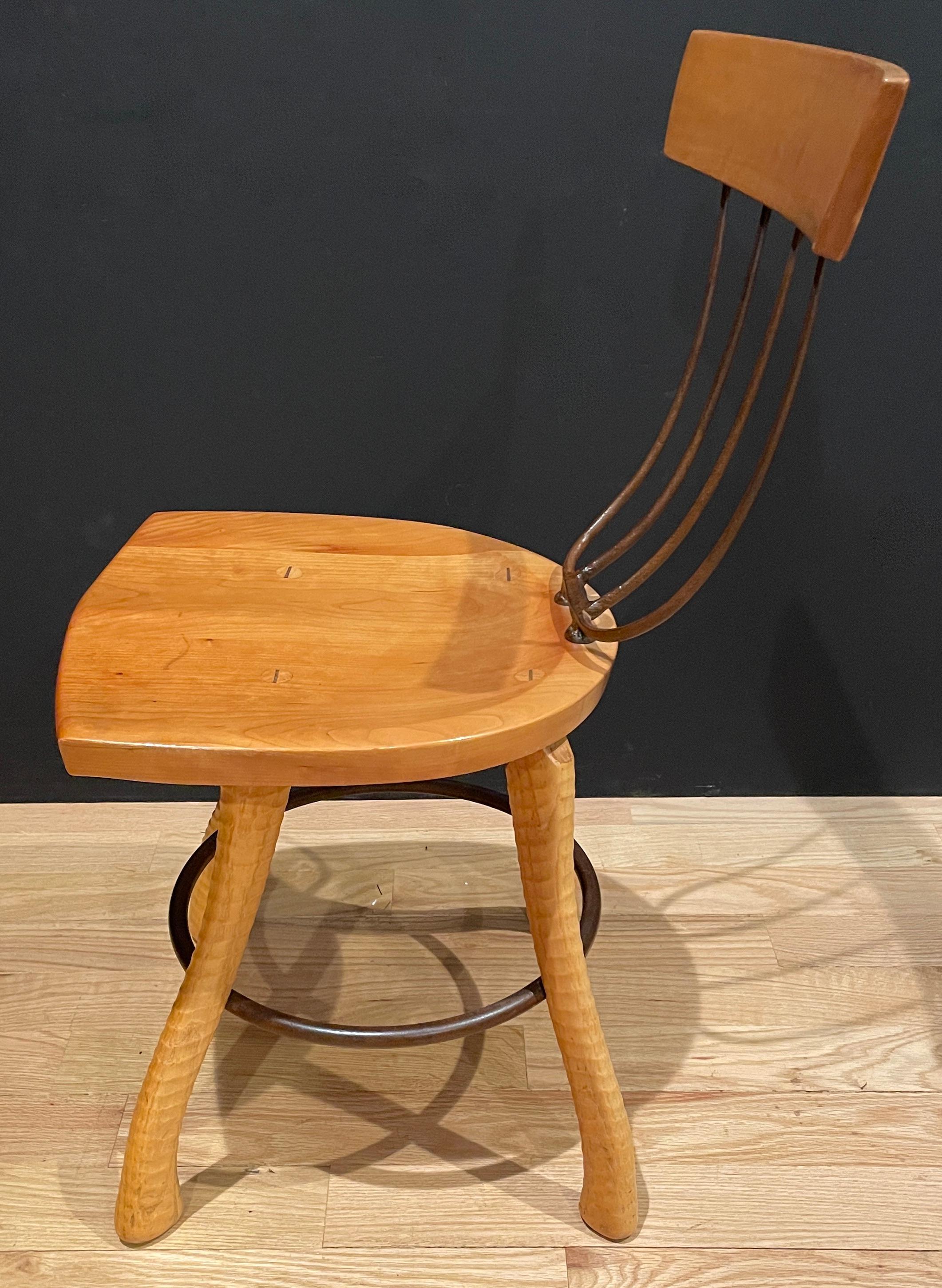 Bradford Woodworking Ax Handle Dining/Kitchen Chairs In Good Condition In Norwood, NJ