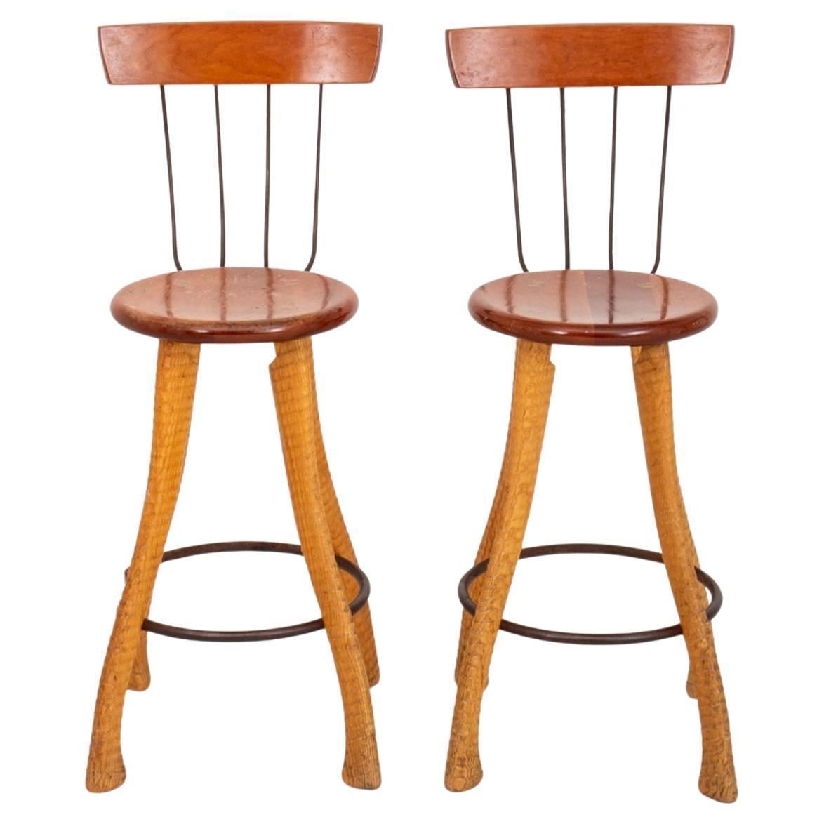 Bradford Woodworking Pitchfork Counter Stools, Pair For Sale