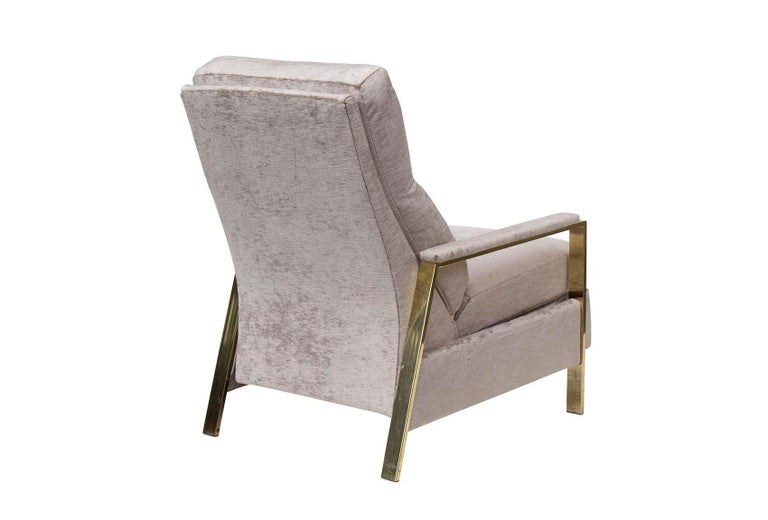 Bradington Young Milo Baughman Style Brass Frame Recliner For Sale at