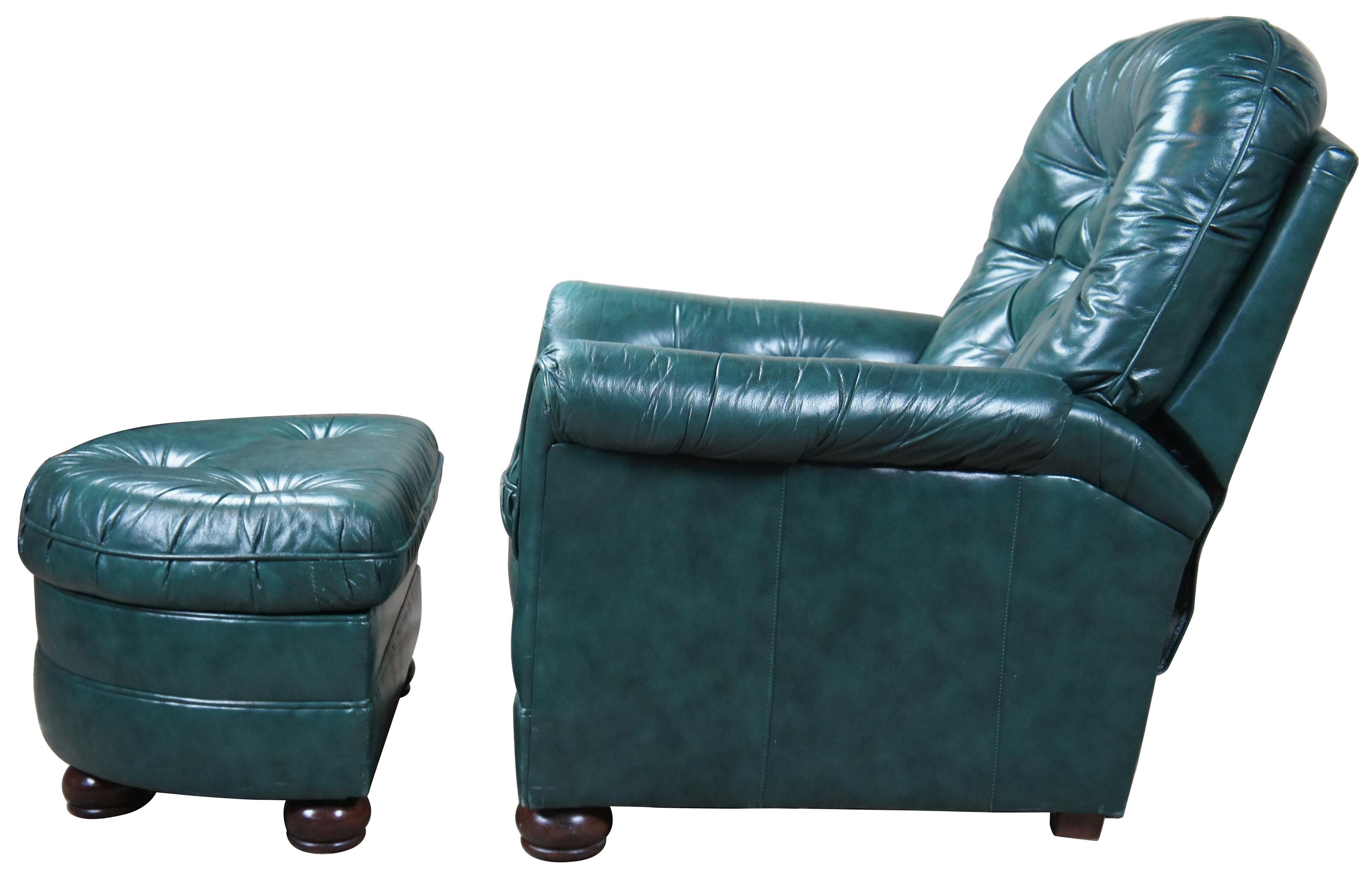 green chair with ottoman