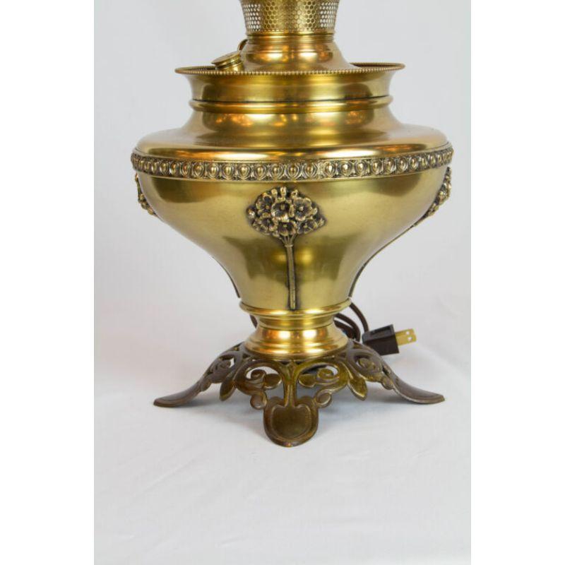 Late Victorian Bradley and Hubbard Brass and Cast Iron Table Lamp For Sale