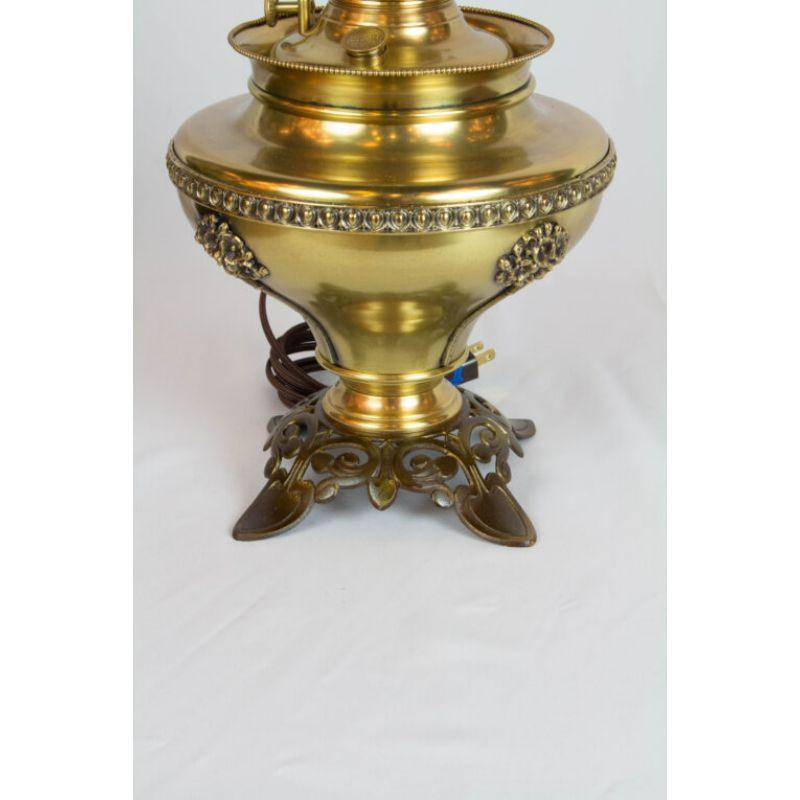 Bradley and Hubbard Brass and Cast Iron Table Lamp In Excellent Condition For Sale In Canton, MA