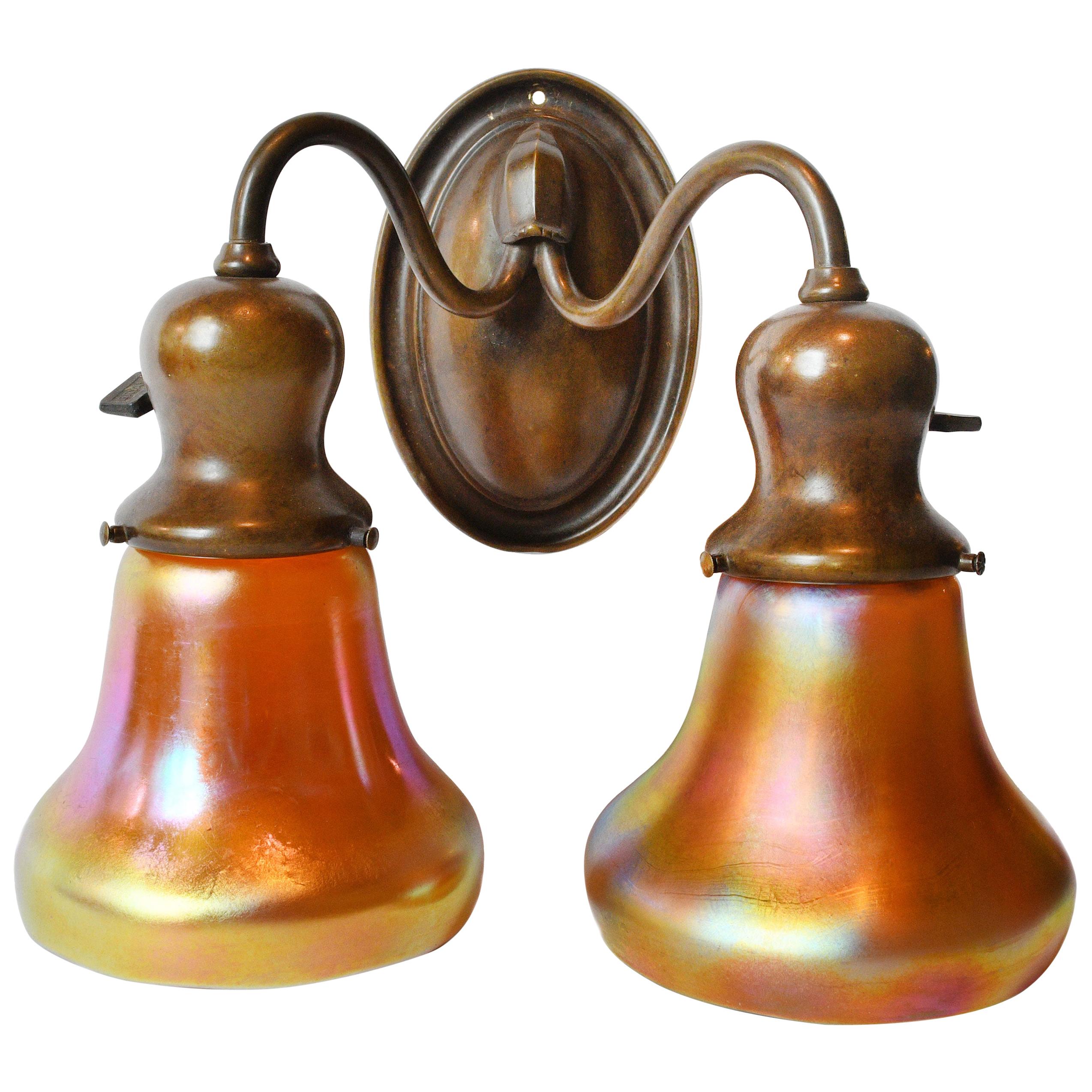 Bradley and Hubbard Brass Two-Arm Sconce
