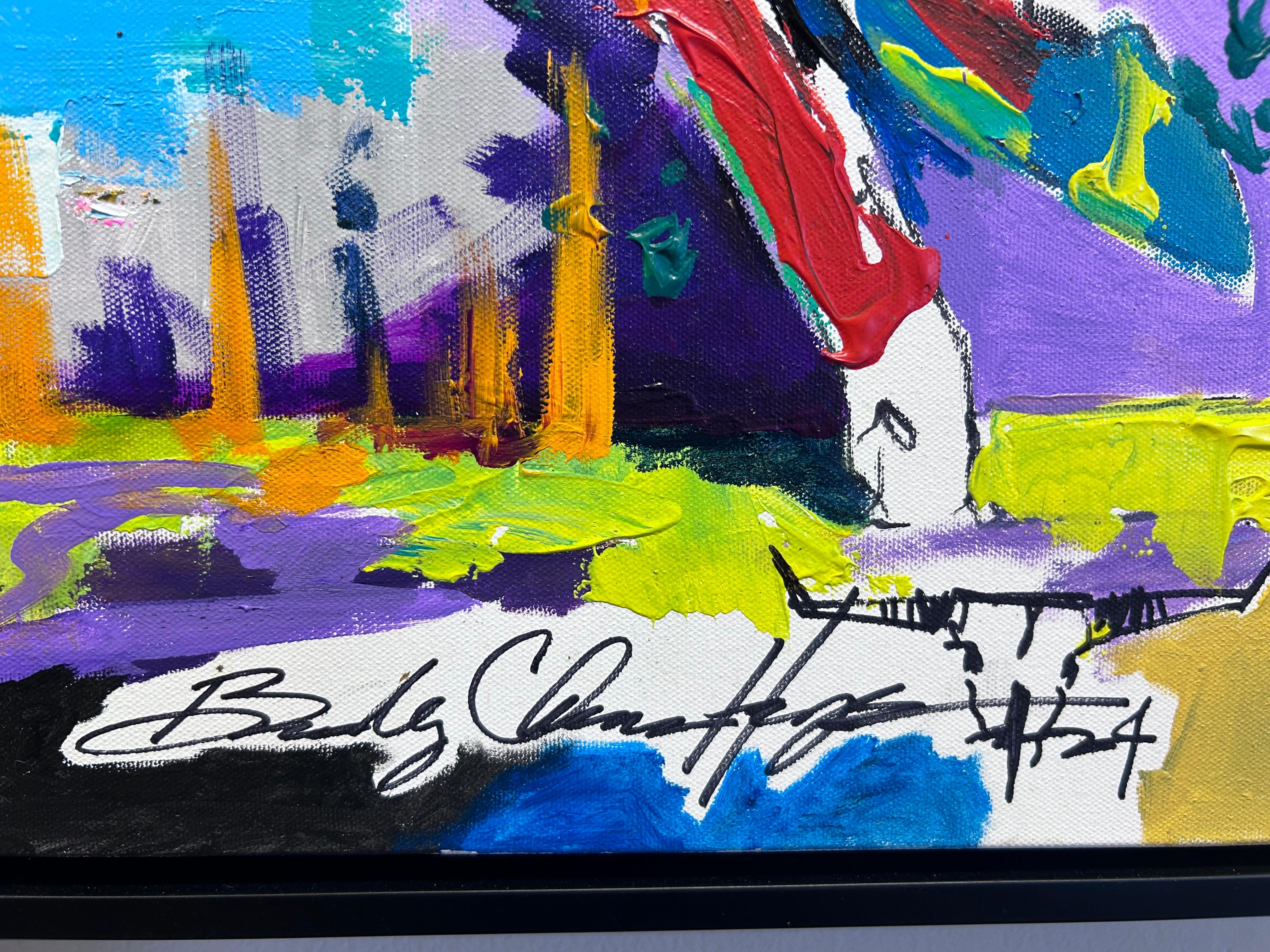 Bradley Chance Hays « Connected », peinture abstraite colorée de course de chevaux d'équitation en vente 6