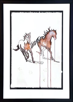 Bradley Chance Hays "Dance of the Wild" Modern Watercolor Horse Equine Painting