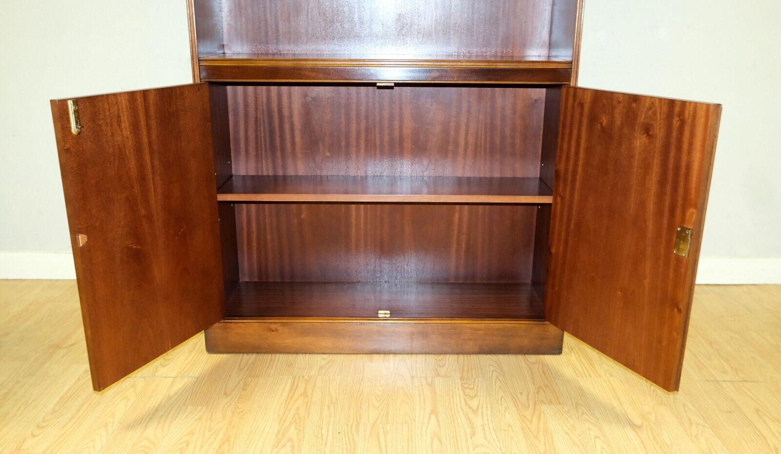 BRADLEY FURNITURE ENGLAND YEW WOOD OPEN LiBRARY BOOKCASE CUPBOARD BASE For Sale 2