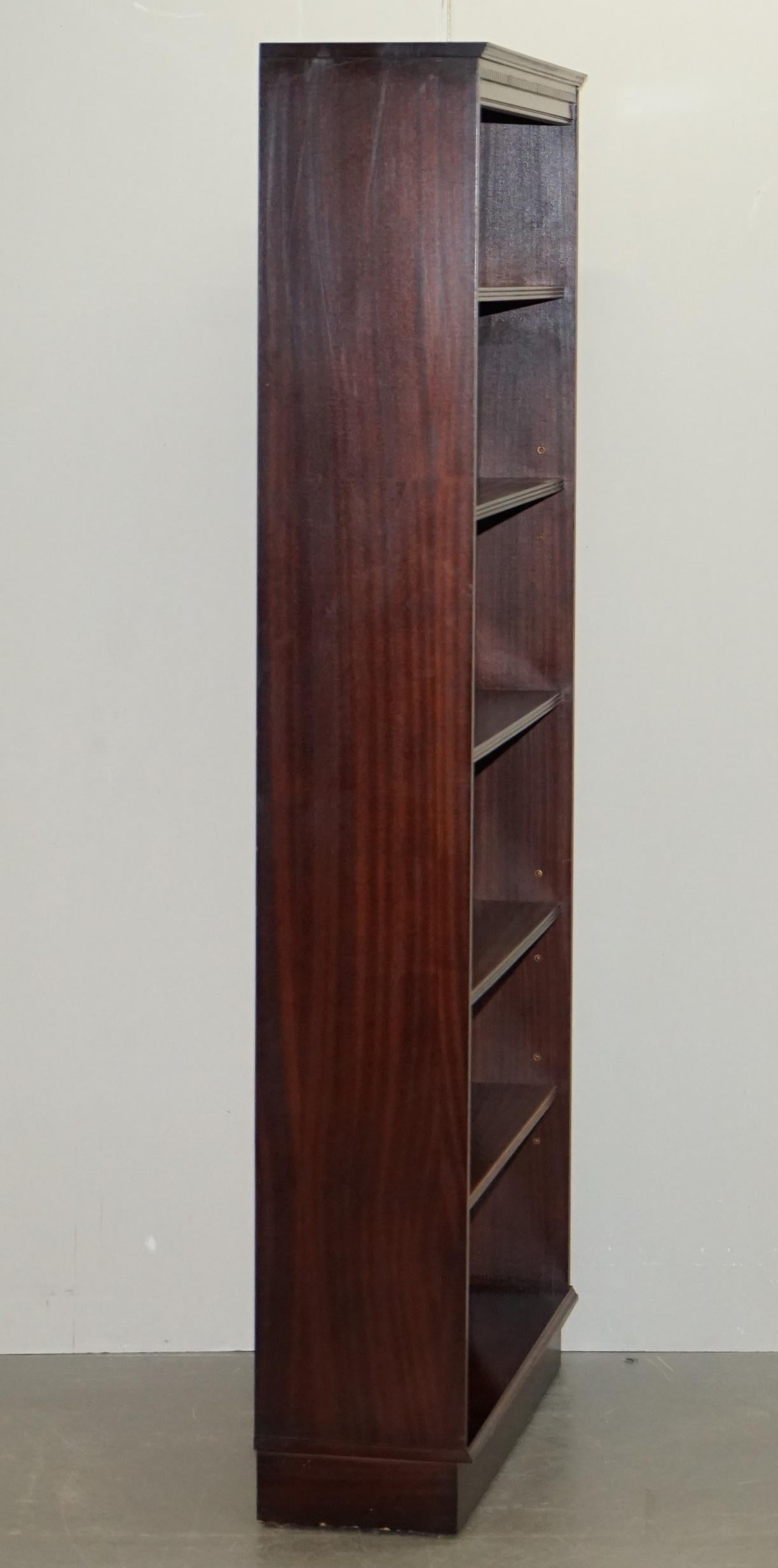 Bradley Furniture Mahogany English, Slim Oak Bookcase With Adjustable Shelves
