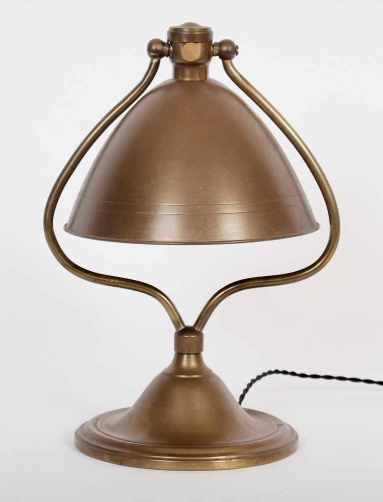 Bradley and Hubbard All Brass Harp Desk Lamp, circa 1910 at 1stDibs