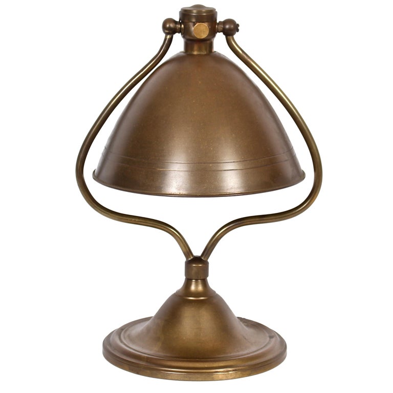 Hubbard All Brass Harp Desk Lamp, What Size Harp For Table Lamp