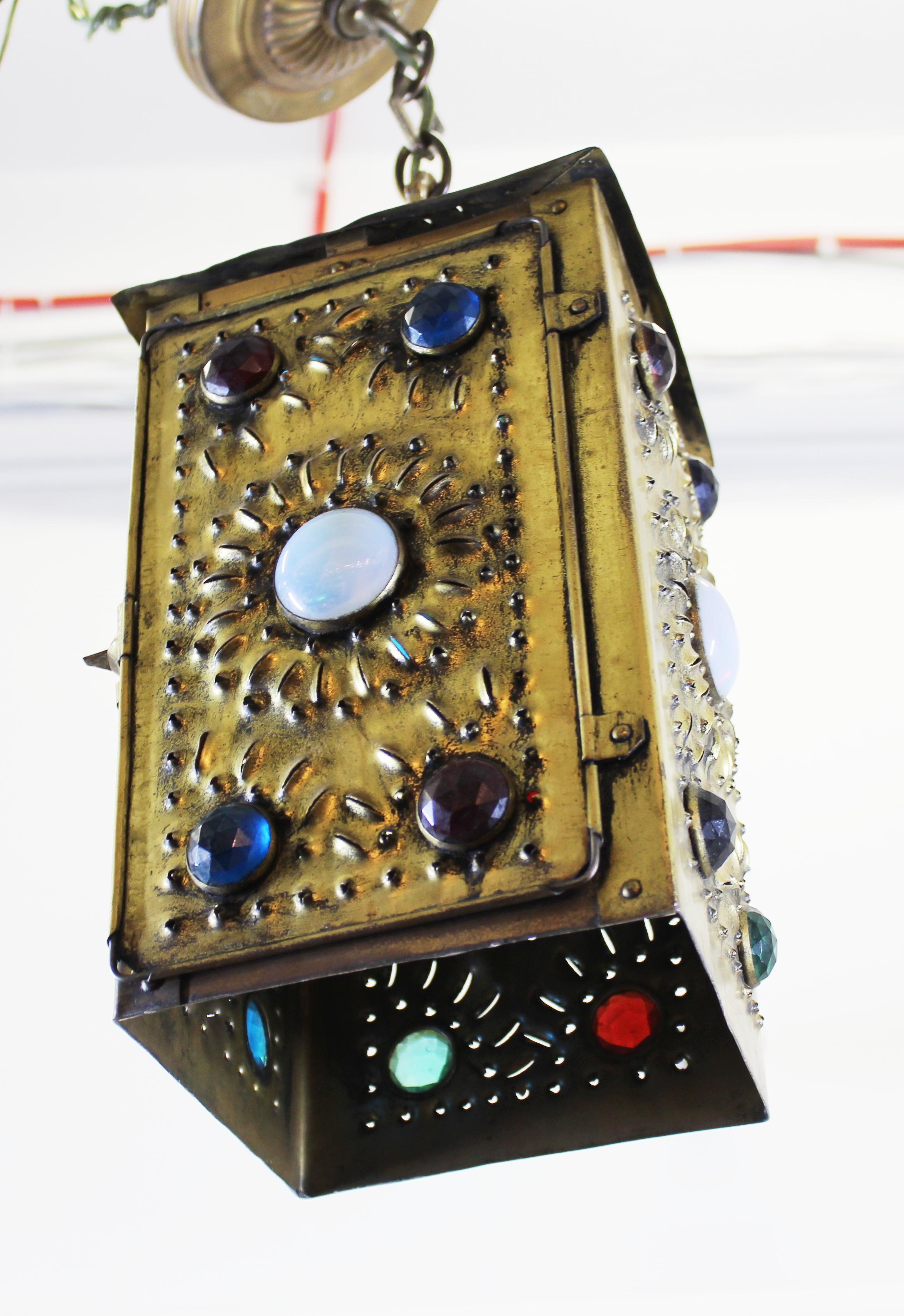 Bradley & Hubbard American Aesthetic Movement Jeweled Lantern In Good Condition In Astoria, NY