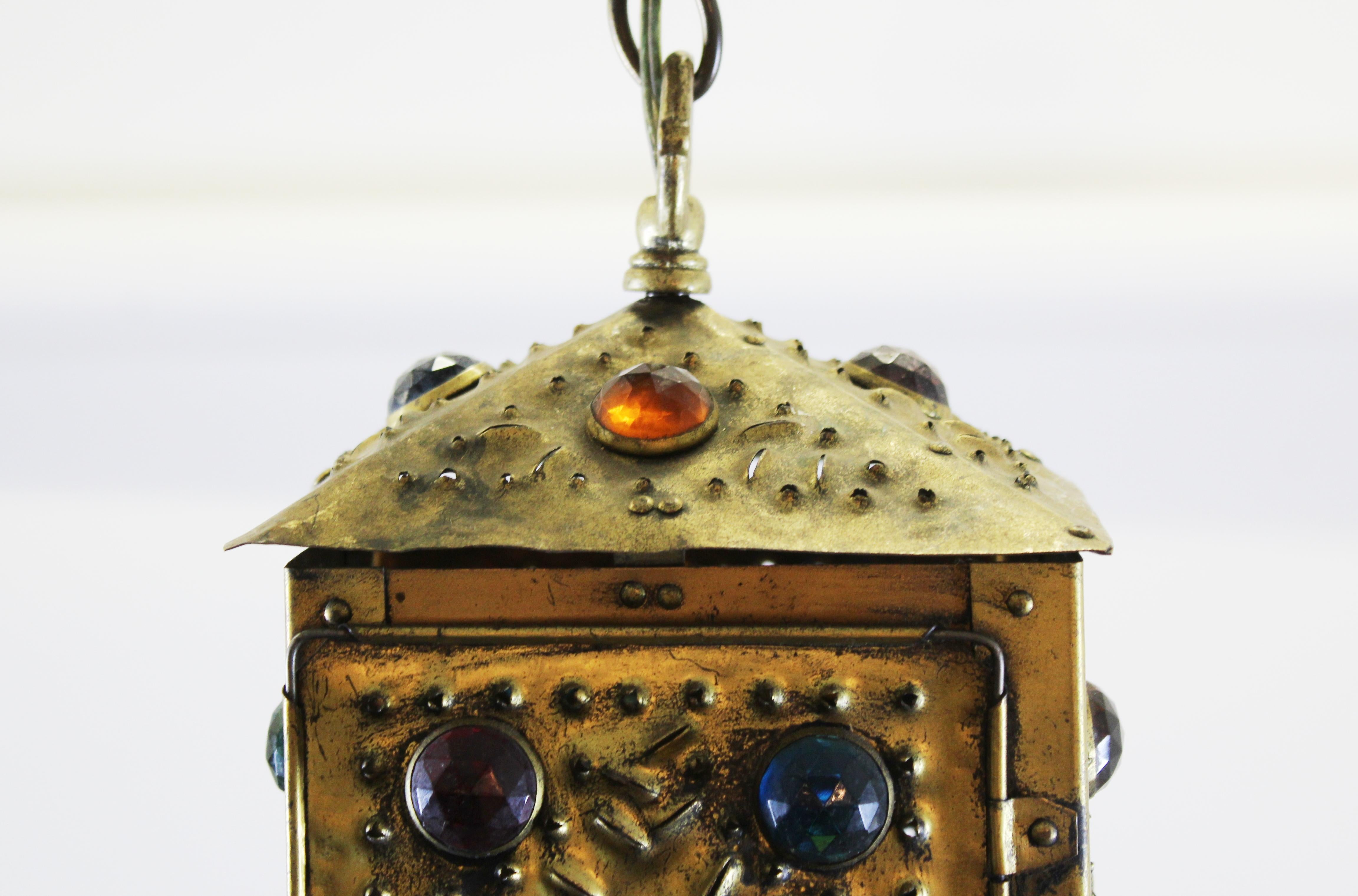 Late 19th Century Bradley & Hubbard American Aesthetic Movement Jeweled Lantern