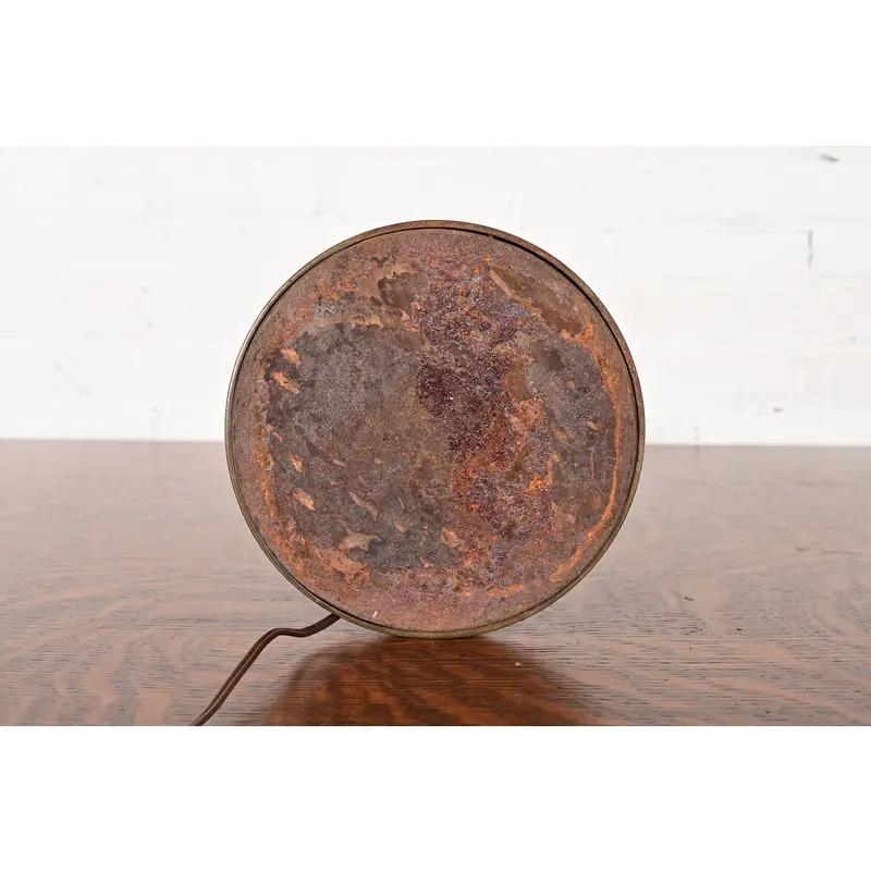 Bradley & Hubbard Antigua lámpara de sobremesa de cristal de escoria Art Nouveau, circa 1910 en venta 7