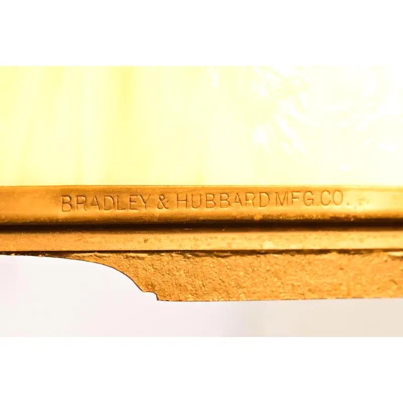 Bradley & Hubbard Antigua lámpara de sobremesa de cristal de escoria Art Nouveau, circa 1910 en venta 8