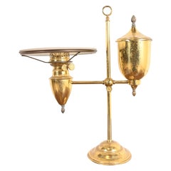 Bradley & Hubbard Lampe d'étudiant en laiton, ancienne, Arts & Crafts