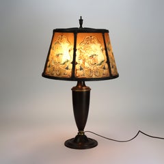 Bradley & Hubbard attr Classical Reverse Painted Lamp With Grecian Scene c1920