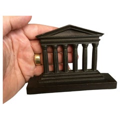 Bradley Hubbard B&H Gold/Gilded Bookends Federal Neoclassical Building w/Columns